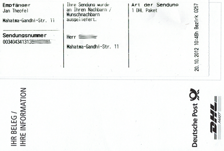Neue DHL Benachrichtigung